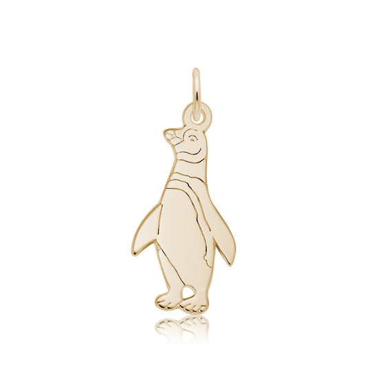 Flat Penguin Charm in 14K Yellow Gold