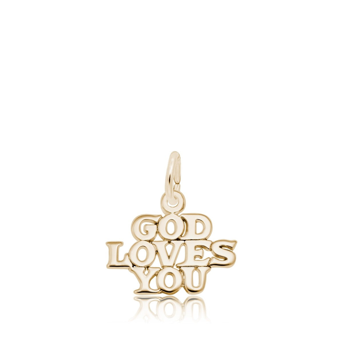 God Loves You Charm in 14K Yellow Gold