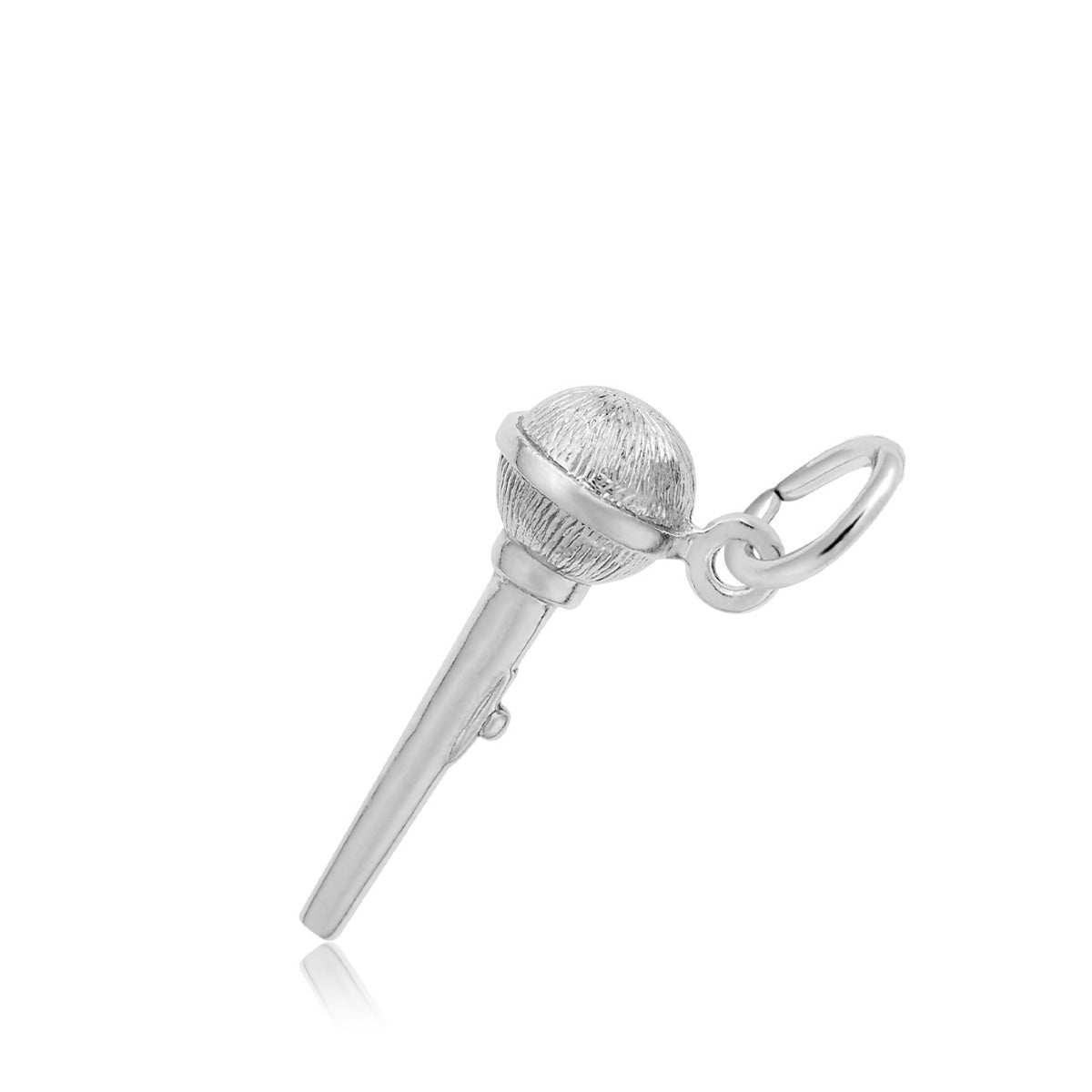 Microphone Charm in Sterling Silver