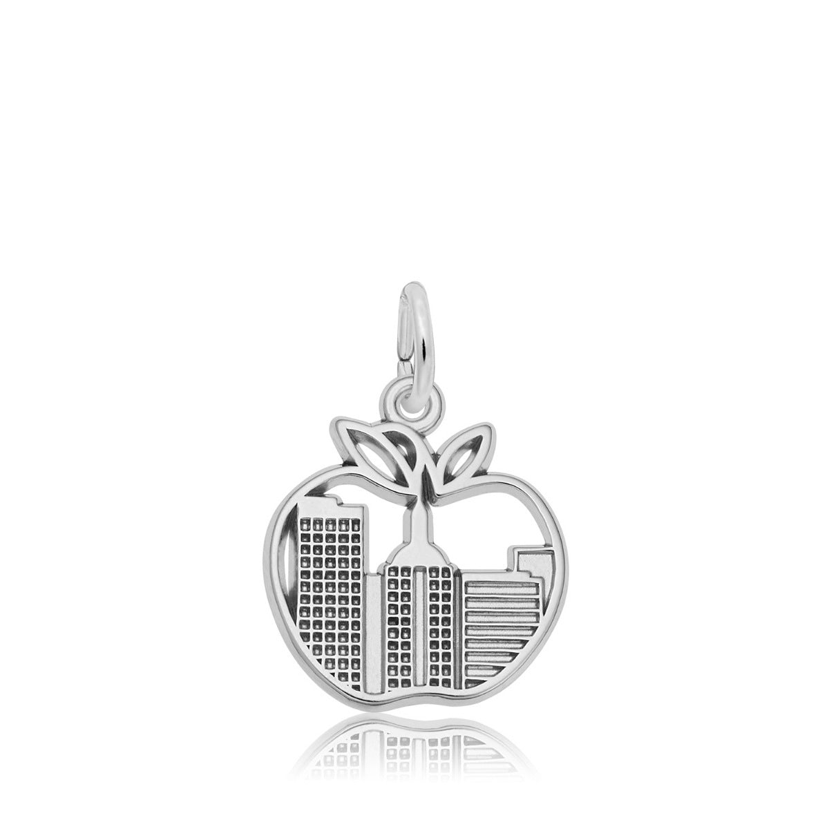 Big Apple New York Skyline Charm in Sterling Silver