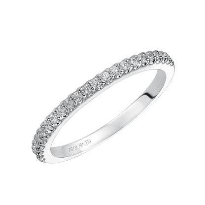 ArtCarved Contemporary 1/5 ct. tw. Classic Diamond Wedding Band in 14K White Gold front view