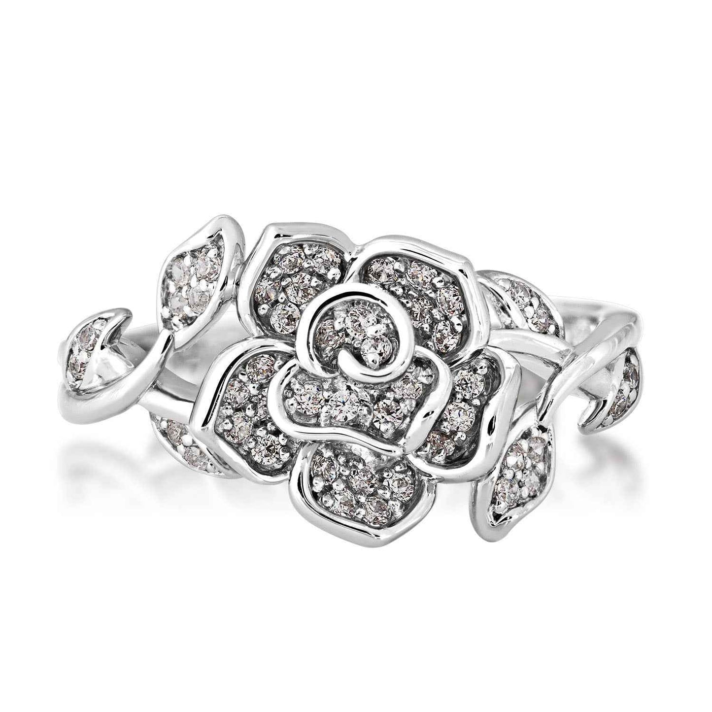 Enchanted Disney Belle 1/4 ct. tw. Diamond Rose Ring in Sterling Silver