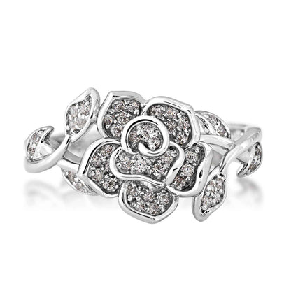 Enchanted Disney Belle 1/4 ct. tw. Diamond Rose Ring in Sterling Silver