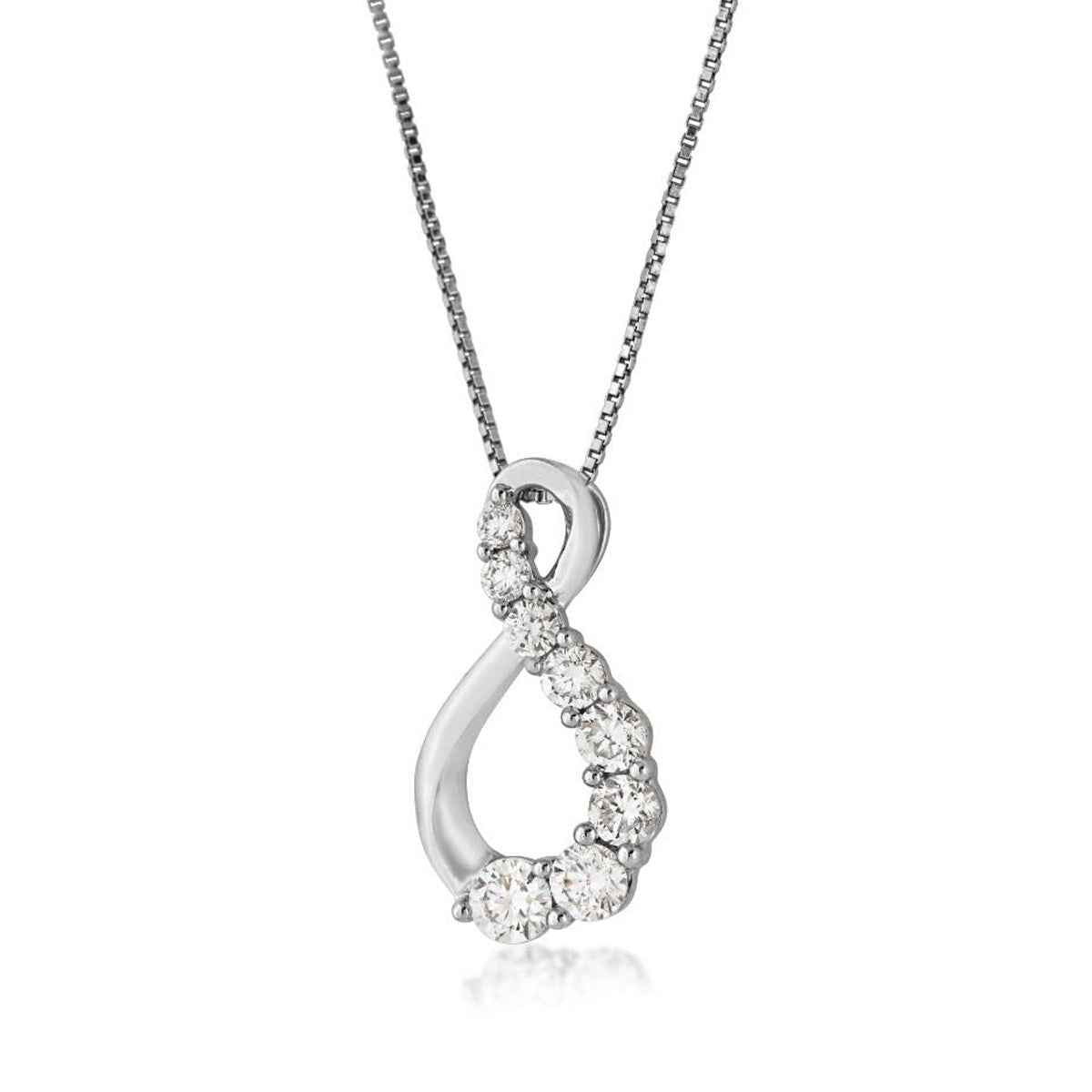 Adamante 3/4 ct. tw. Lab-Grown Diamond Journey Infinity Pendant in 10K White Gold