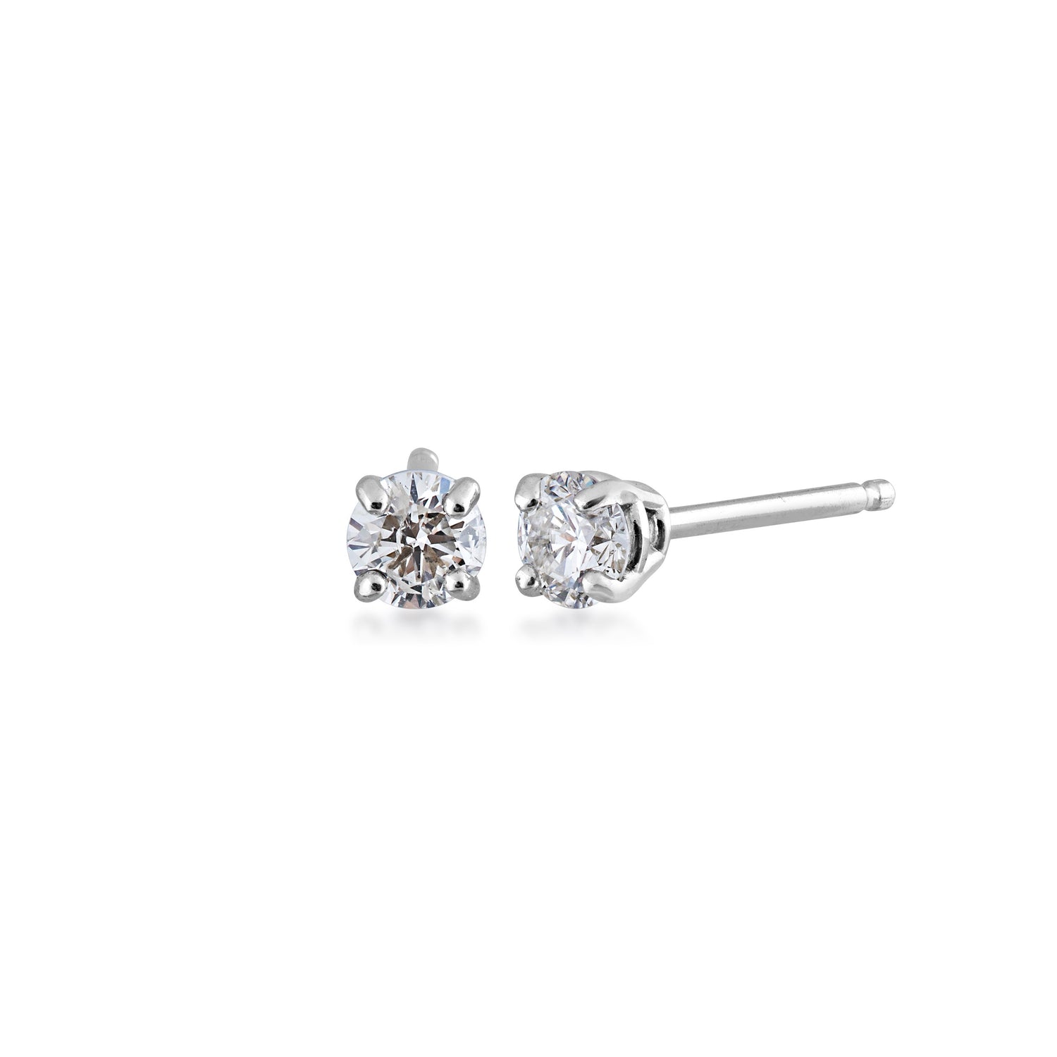 1/4 ct. tw. Round Brilliant Diamond Solitaire Earrings in 14K White Gold