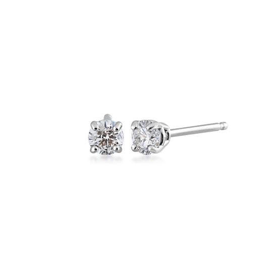 1/4 ct. tw. Round Brilliant Diamond Solitaire Earrings in 14K White Gold