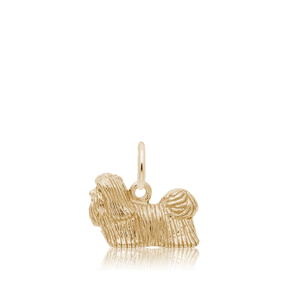 Shih Tzu Dog Charm in 14K Yellow Gold