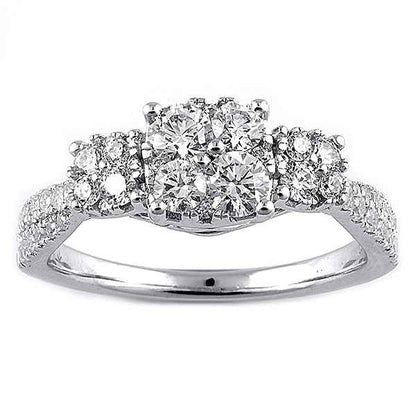 Fairytale Diamonds 1-1/4 ct. tw. 3-Stone Cushion Composite Wedding Set in 10K White Gold