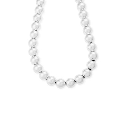 High Polished 10.0mm Beaded Necklace with 18-inch Chain in Sterling Silver