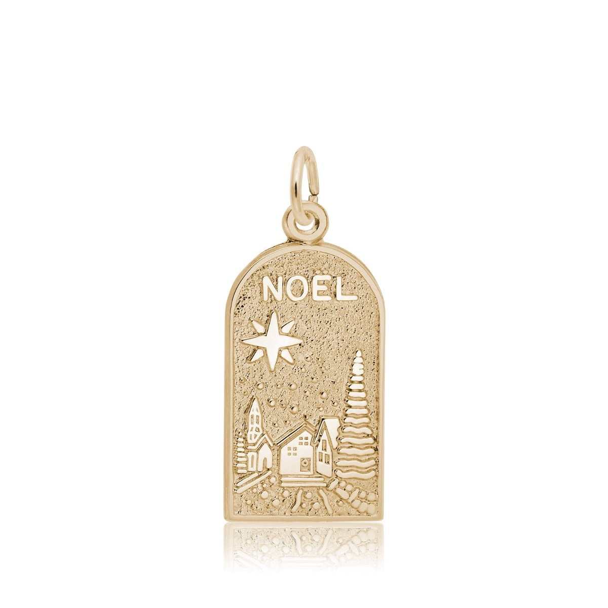 Noel Christmas Scene Charm in 14K Yellow Gold