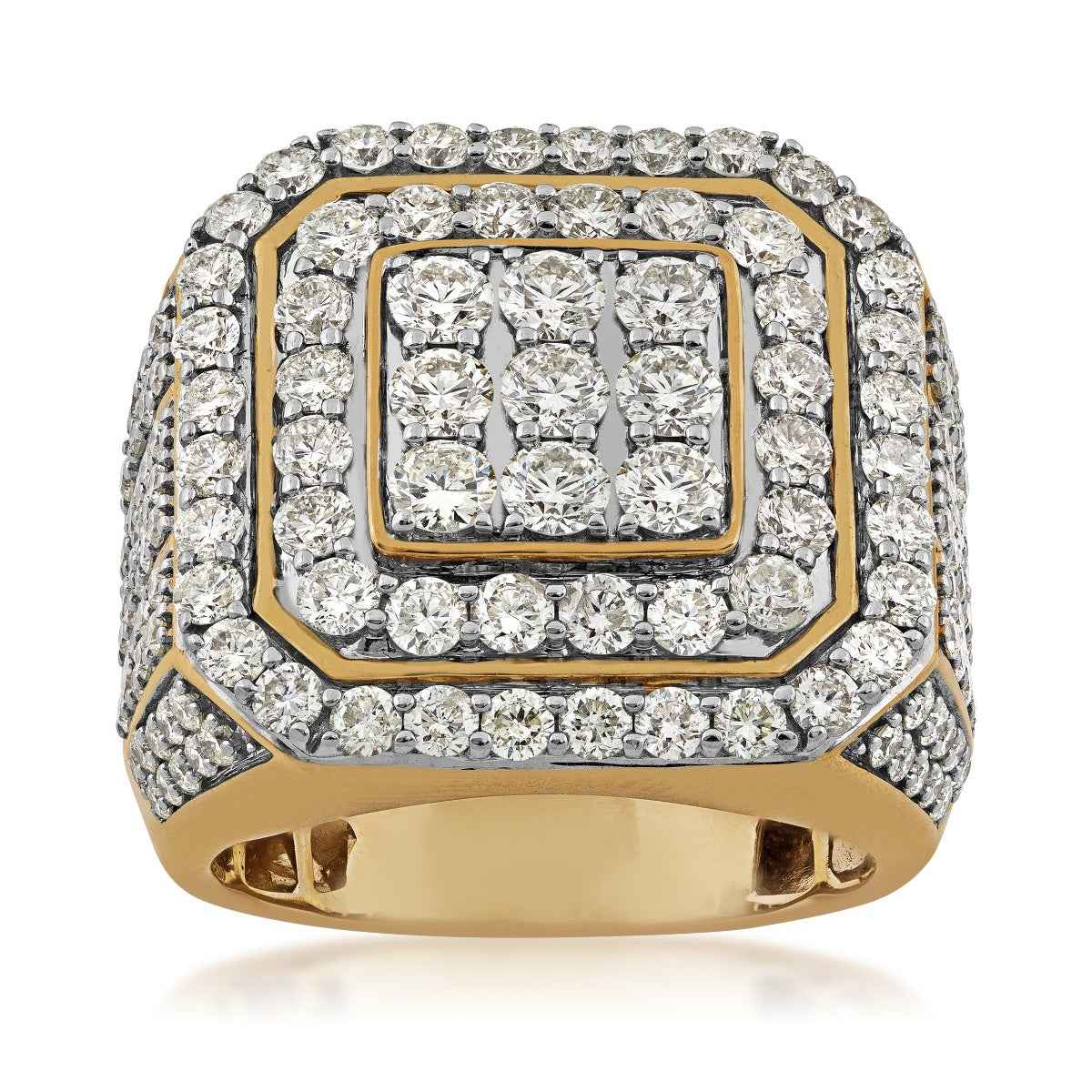 Diamond 5 ct. tw. Cluster Square Ring in 10K Yellow Gold