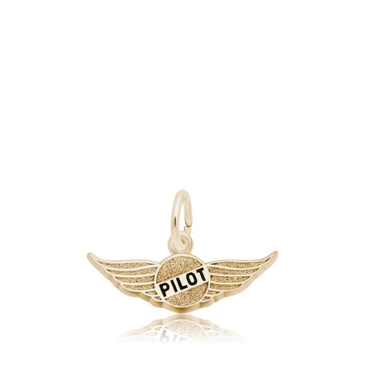 Pilotâ€™s Wings Charm in 14K Yellow Gold