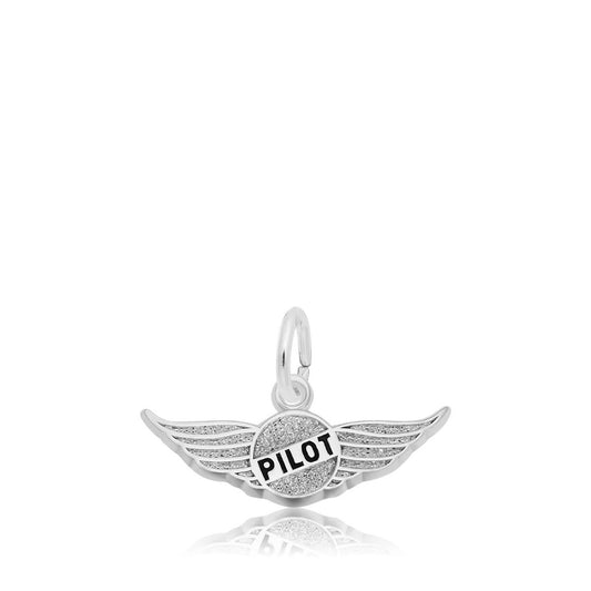 Pilotâ€™s Wings Charm in Sterling Silver