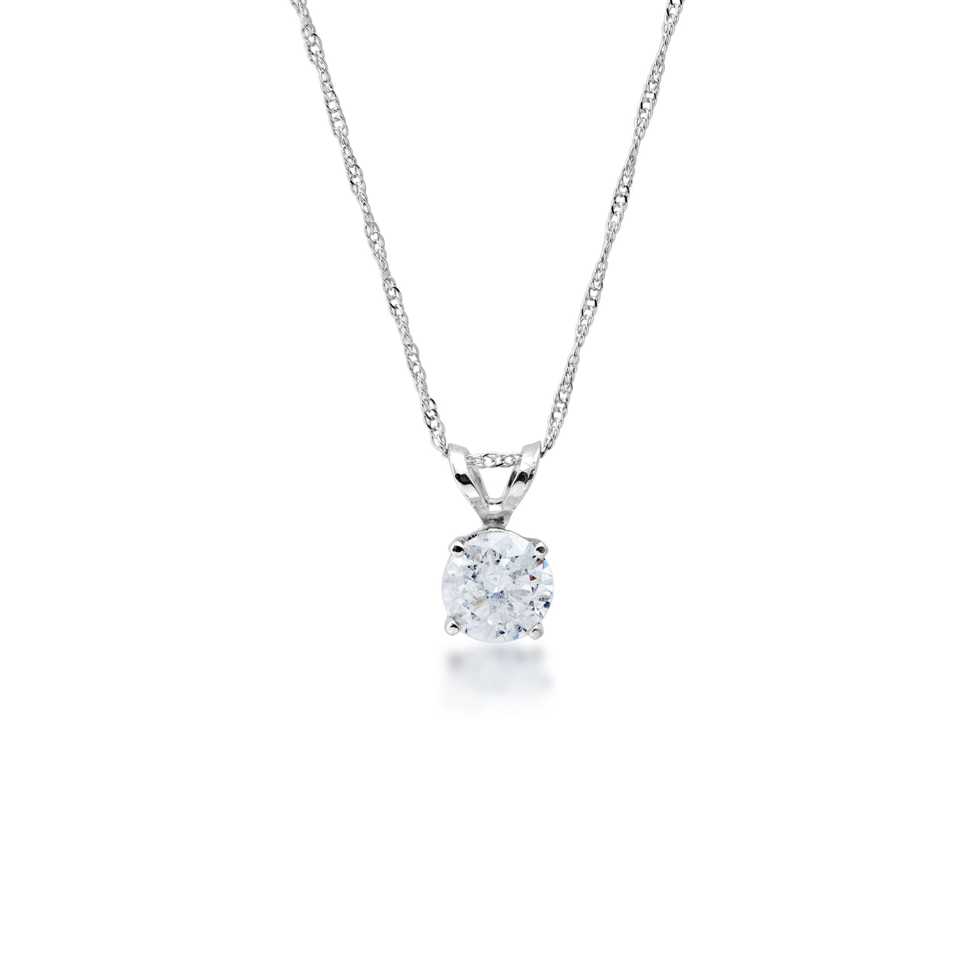1/2 ct. tw. Round Brilliant -inchA-inch Diamond Solitaire Pendant in 14K White Gold