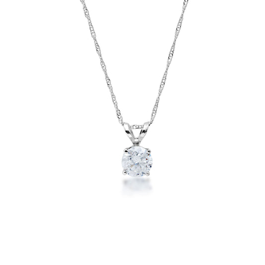 1/2 ct. tw. Round Brilliant -inchA-inch Diamond Solitaire Pendant in 14K White Gold