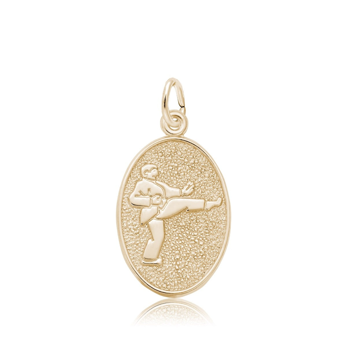 Martial Arts Oval Disc Charm in 14K Yellow Gold