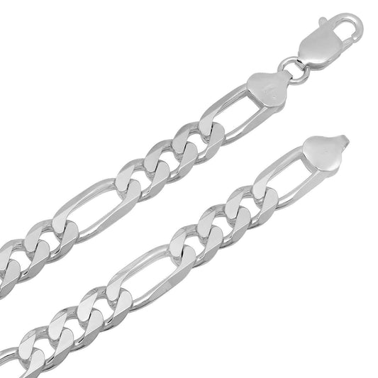 Men's 9MM 22-inch Figaro Chain in Sterling Silver - GAD3+1EXL200