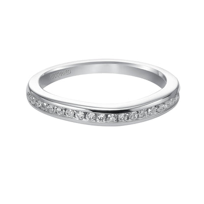 ArtCarved Contemporary 1/5 ct. tw. Round Diamond Wedding Band in 14K White Gold