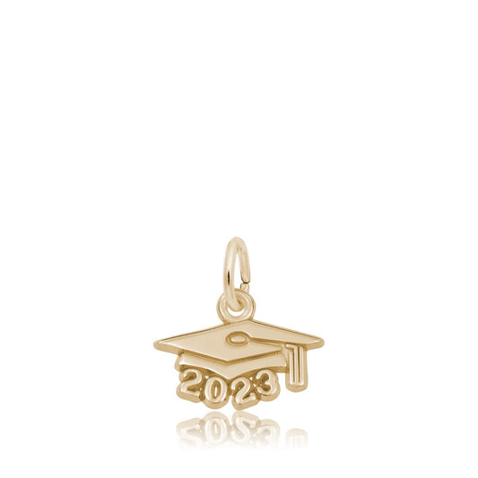 Grad Cap 2023 Charm in 14K Yellow Gold
