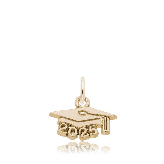 Grad Cap 2025 Charm in 14K Yellow Gold