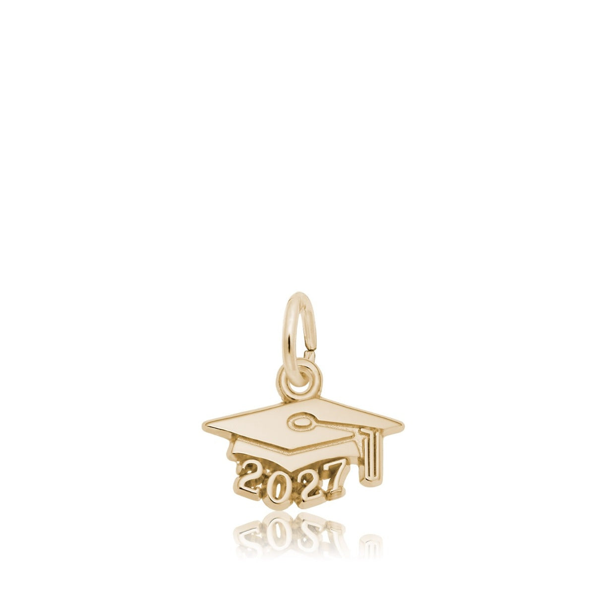 Grad Cap 2027 Charm in 14K Yellow Gold