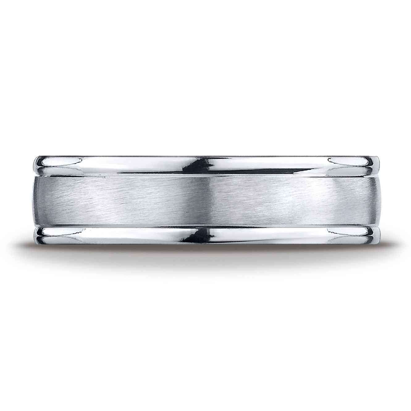 BENCHMARK Mens 6MM Cobalt Chrome Wedding Band with Satin Finish