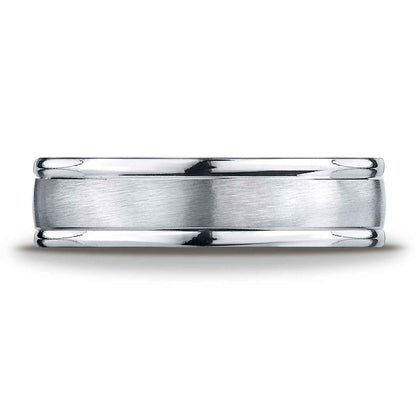 BENCHMARK Mens 6MM Cobalt Chrome Wedding Band with Satin Finish