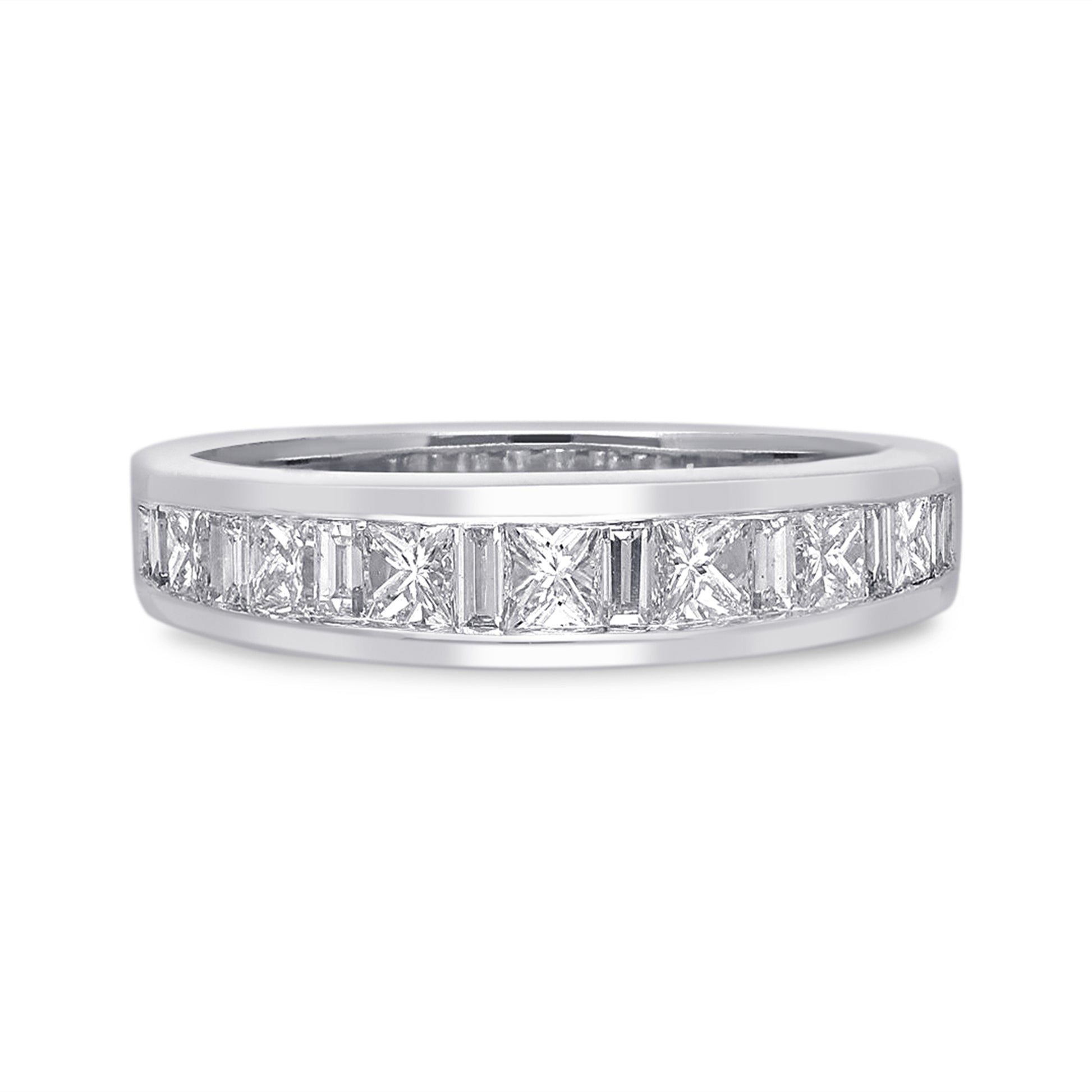 Kallati 1 ct. tw. Princess Cut & Baguette Diamond Channel Set Ring in 14K White Gold