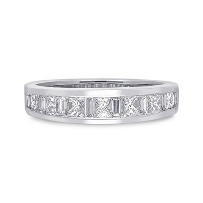 Kallati 1 ct. tw. Princess Cut & Baguette Diamond Channel Set Ring in 14K White Gold
