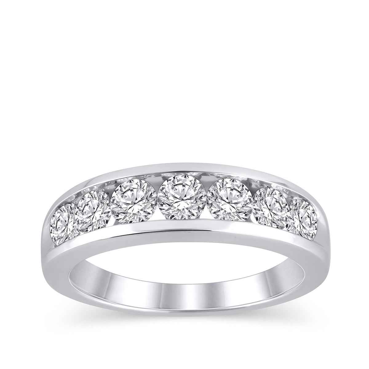 Adamante 1-1/2 ct. tw. Men's Lab-Grown Diamond Wedding Band in 10K White Gold