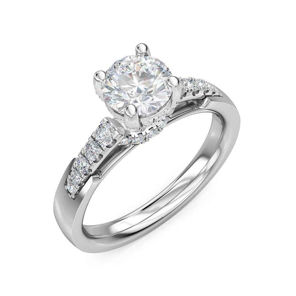 Designed With Love 1/3 ct. tw. Diamond Semi-Mount Engagement Ring in 14K White Gold front view