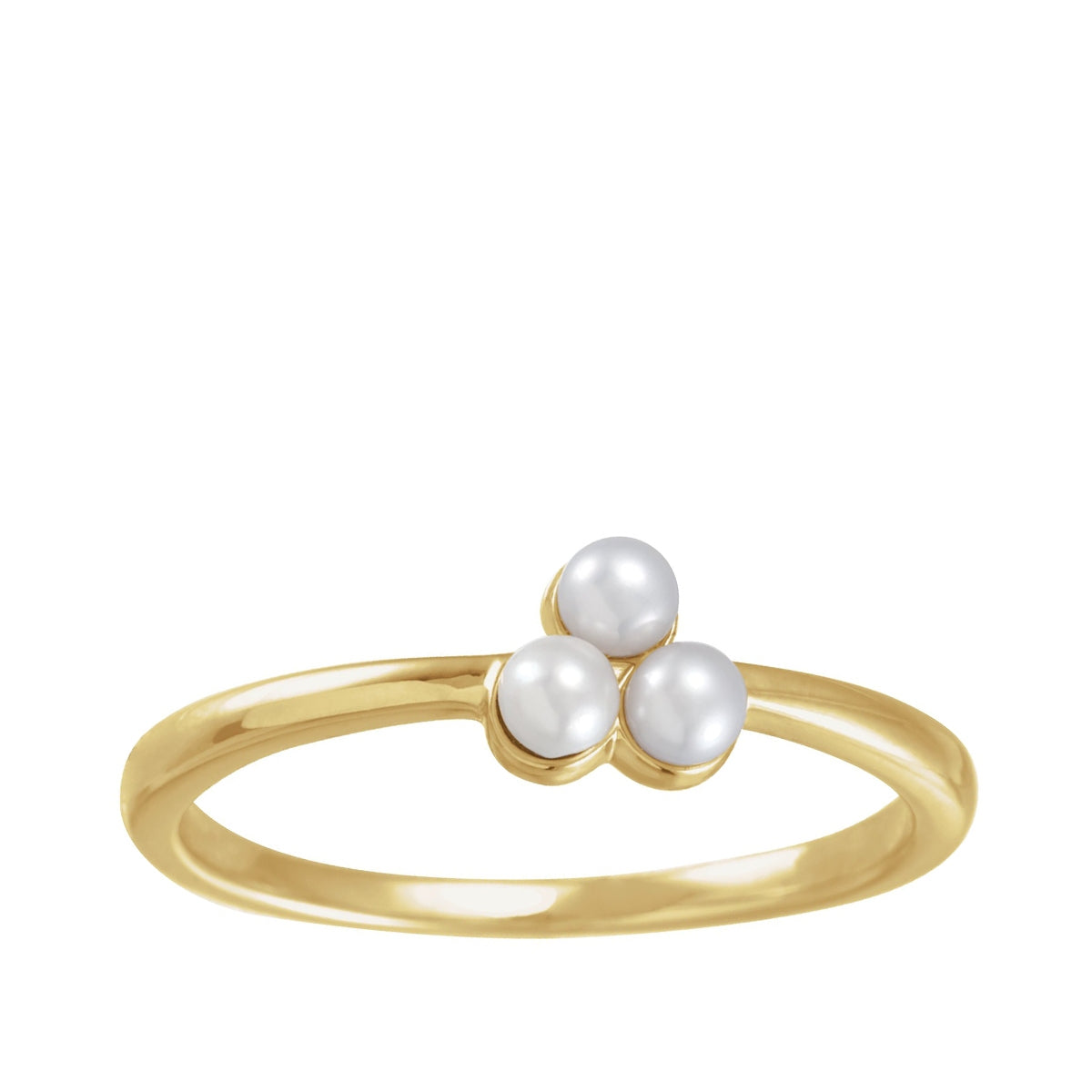 Cultured Freshwater Pearl Cluster Ring in 14K Yellow Gold
