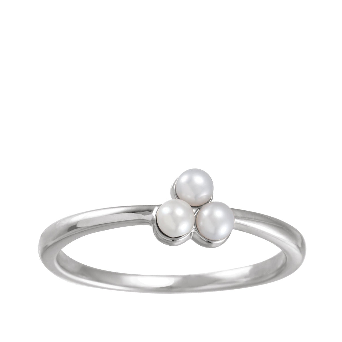 Cultured Freshwater Pearl Cluster Ring in 14K White Gold