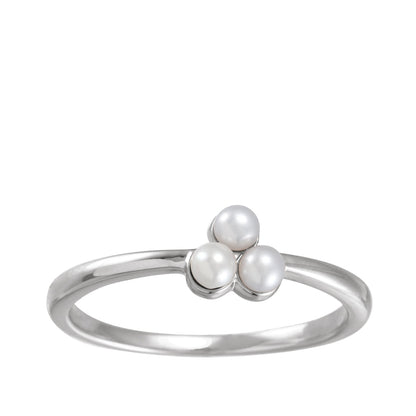 Cultured Freshwater Pearl Cluster Ring in 14K White Gold