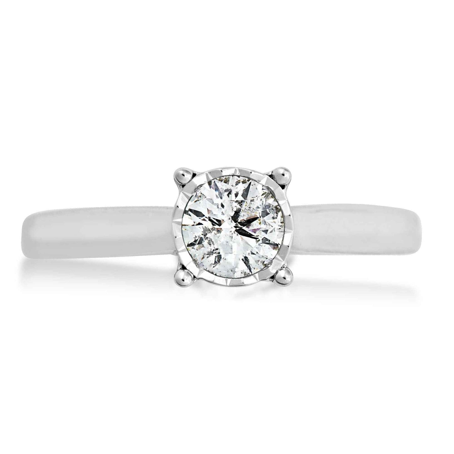 1/2ct.tw Round Brilliant Diamond Solitaire Engagement Ring front view