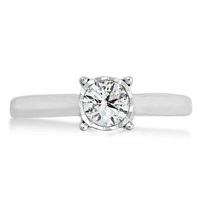 1/2ct.tw Round Brilliant Diamond Solitaire Engagement Ring front view