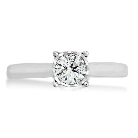 1/2ct.tw Round Brilliant Diamond Solitaire Engagement Ring front view