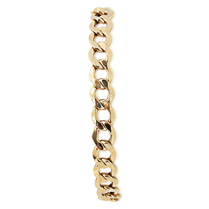 7.3mm 8.5-inch Hollow Curb Chain Bracelet in 10K Yellow Gold front view