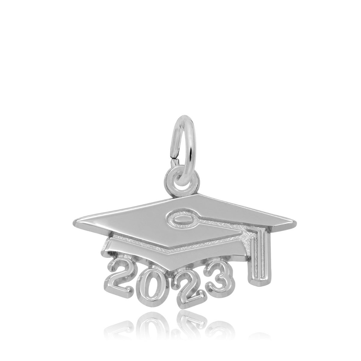 Large Grad Cap 2023 Charm in Sterling Silver