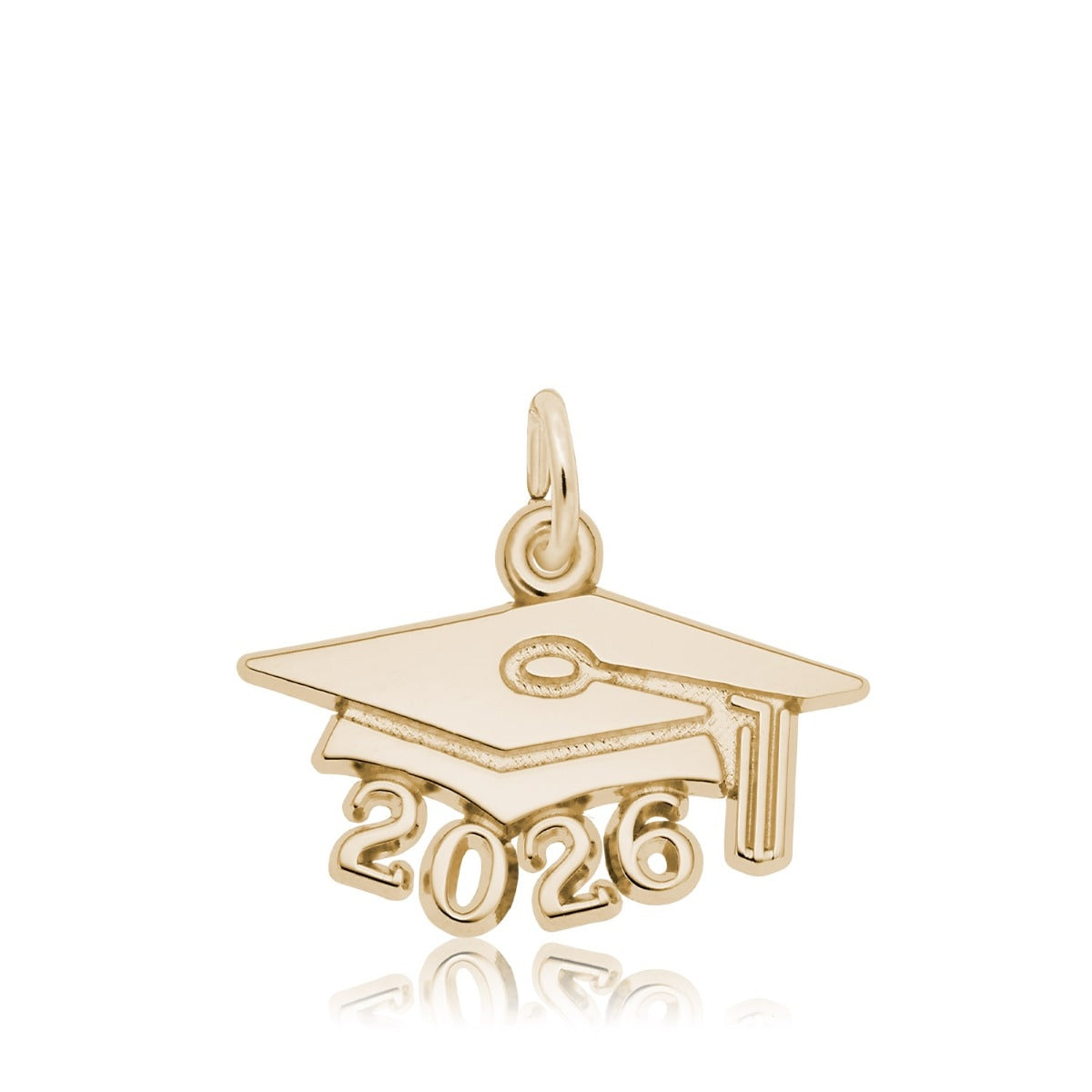 Large Grad Cap 2026 Charm in 14K Yellow Gold
