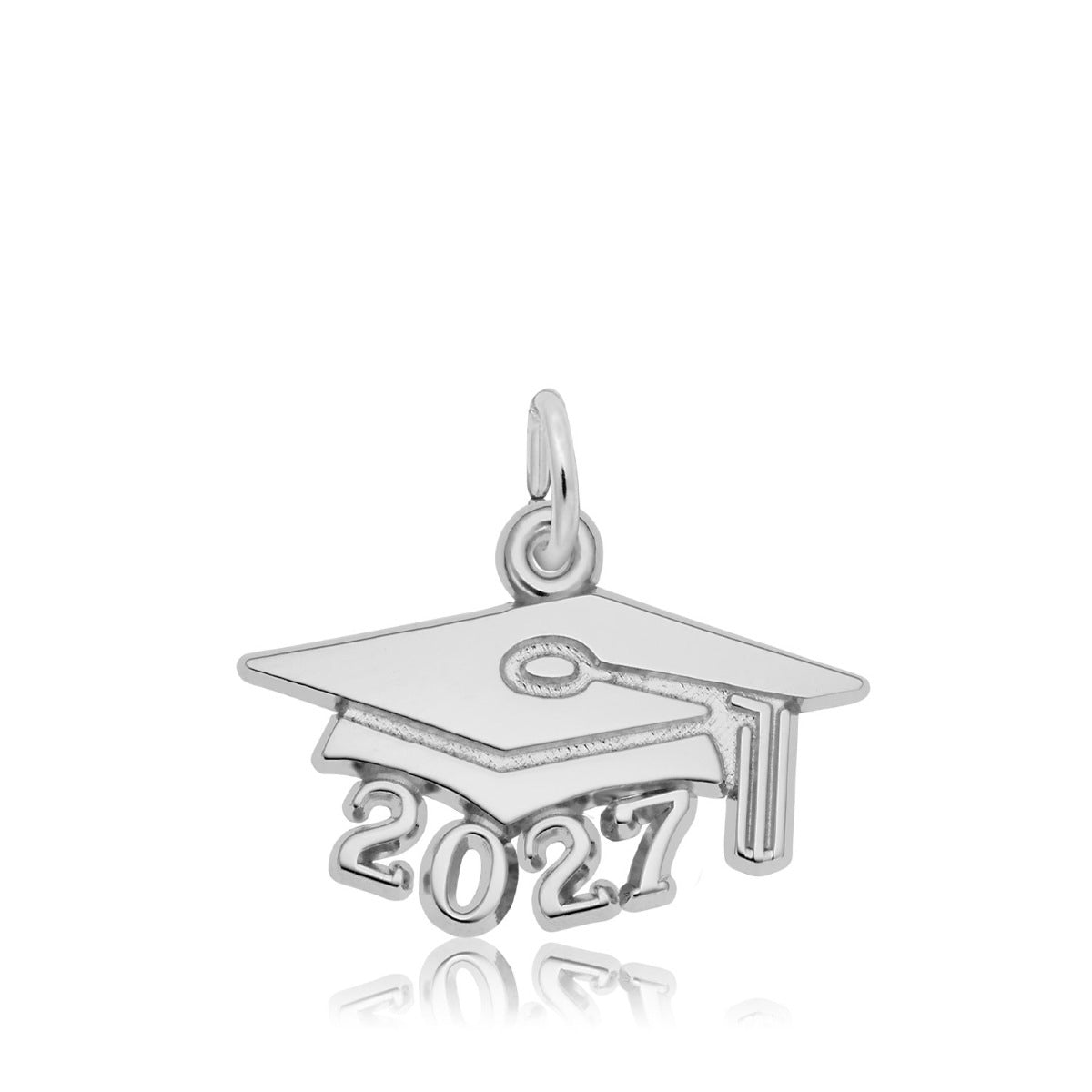 Large Grad Cap 2027 Charm in Sterling Silver