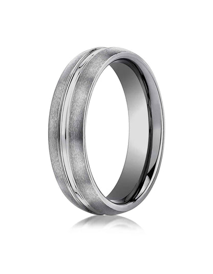 Mens 6MM Tungsten Wedding Ring close-up detail