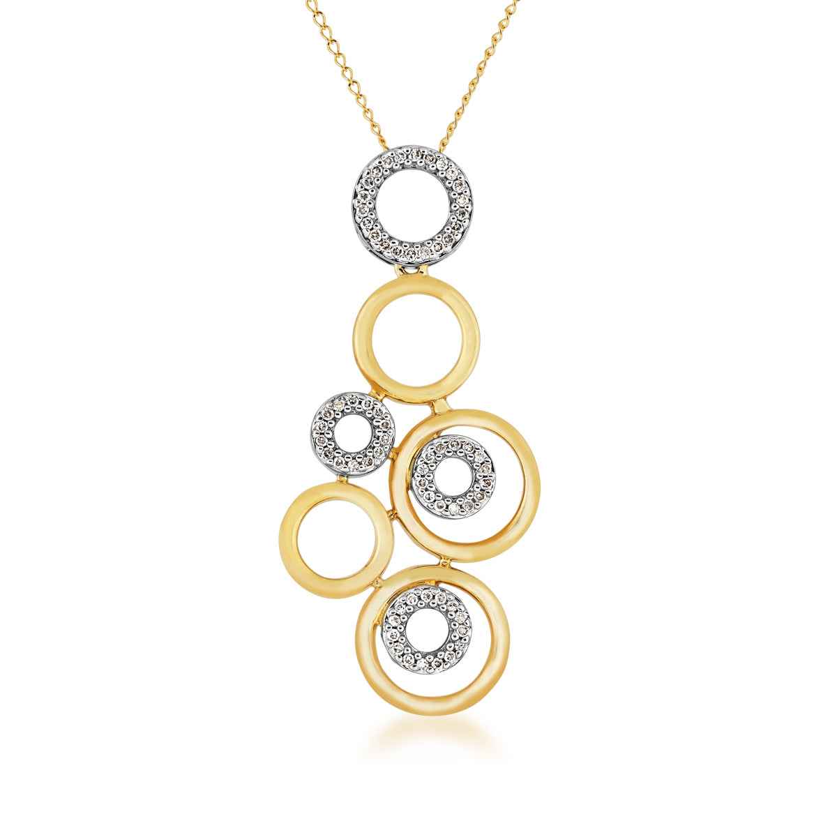 1/5 ct. tw. Diamond Circles Pendant in 10K Yellow Gold