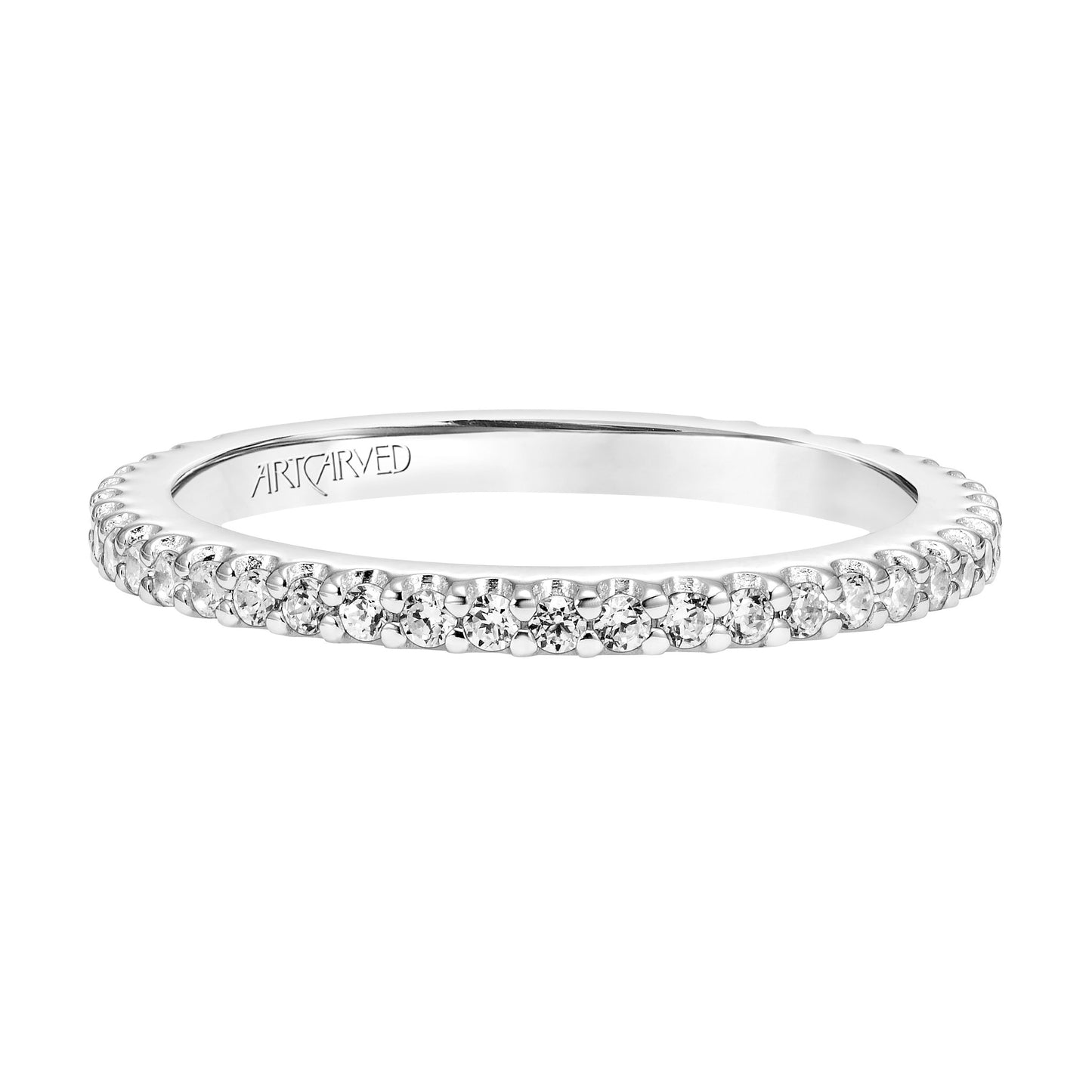 ArtCarved Classic 1/3 ct. tw. Diamond Wedding Band in 14K White Gold front view