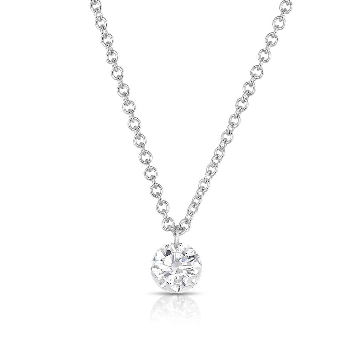 1/3 ct. tw. Diamond Solitaire Pendant in 14K White Gold