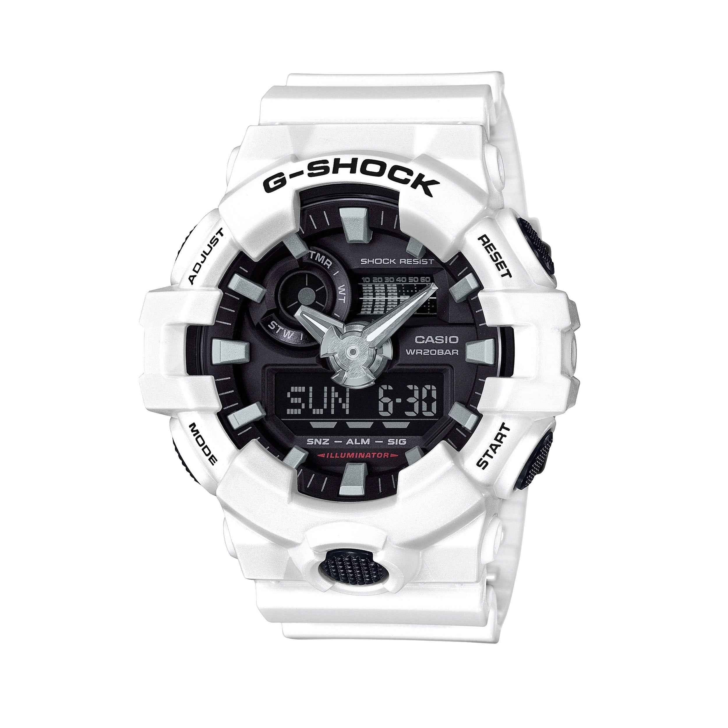 G-Shock Men's Multi-Functional Watch with White Resin Band and