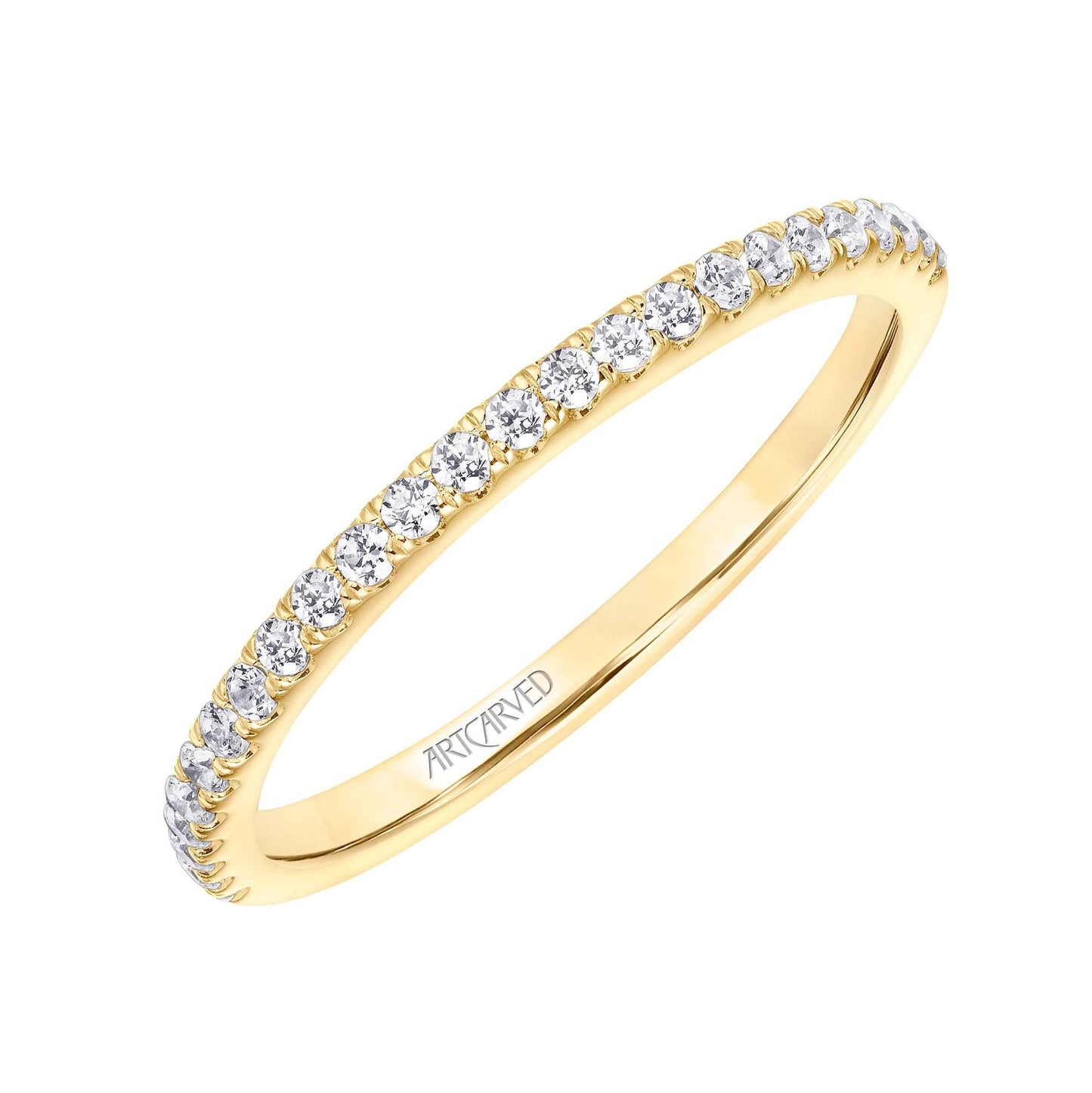 ArtCarved Classic 1/4 ct. tw. Diamond Wedding Band in 14K Yellow Gold front view