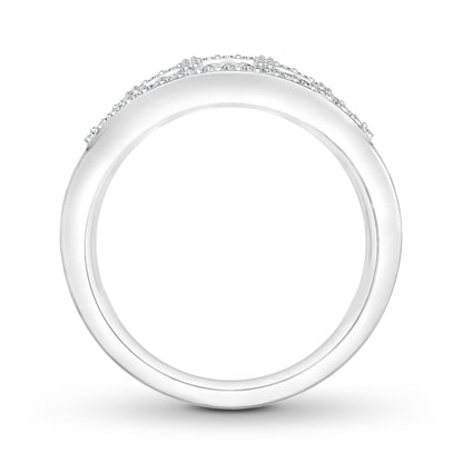 1 ct. tw. Diamond Geometric Designed Fashion Band in 10K White Gold front view