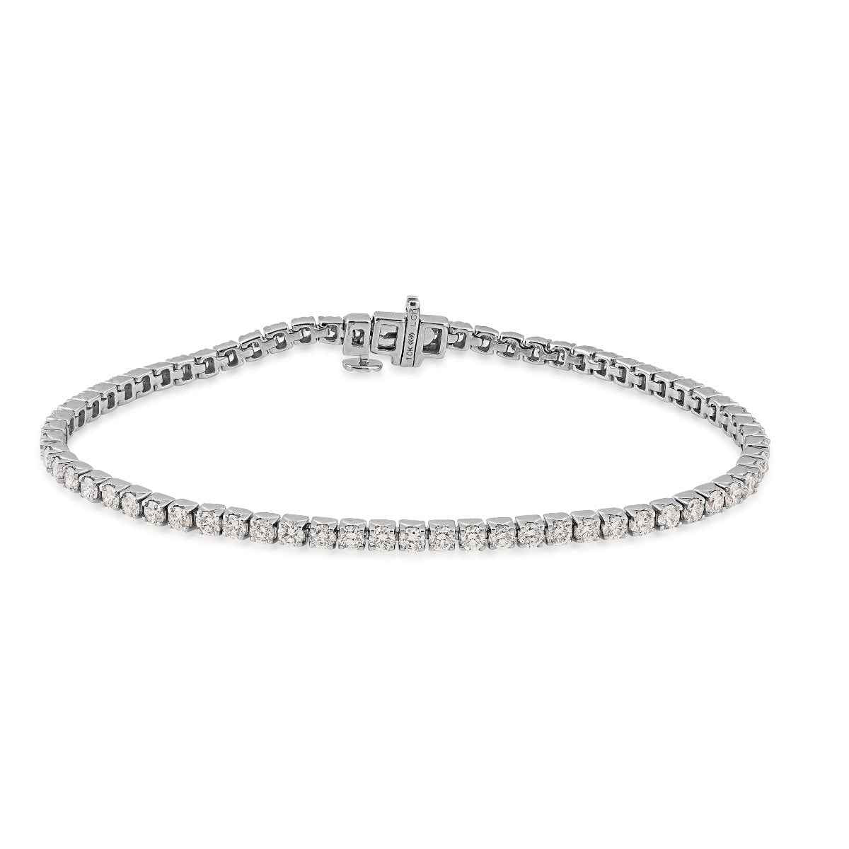 Adamante 3-1/2 ct. tw. Round Brilliant Lab-Grown Diamond Tennis Bracelet in 10K White Gold