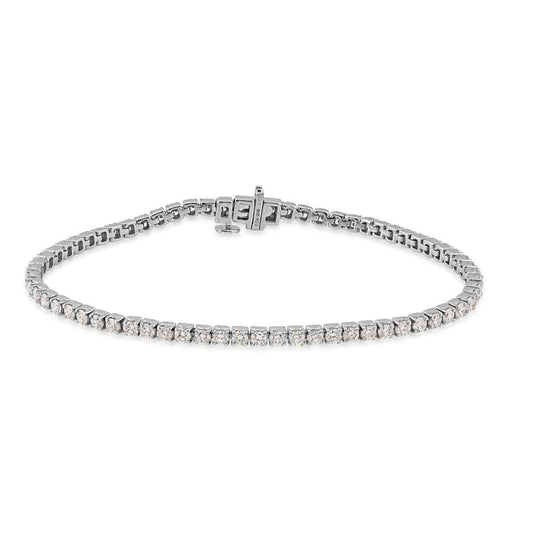 Adamante 3-1/2 ct. tw. Round Brilliant Lab-Grown Diamond Tennis Bracelet in 10K White Gold